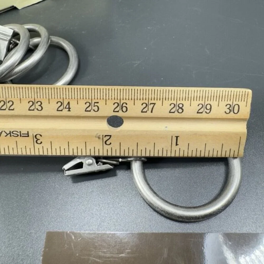 Pottery Barn Metal Clip Rings‎ Brushed Nickel Set of 14 Curtain Rings New In Box